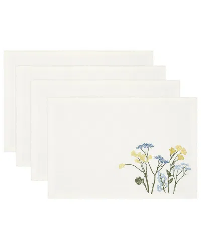 Lenox Set Of 4 Wildflowers Border Placemats In White