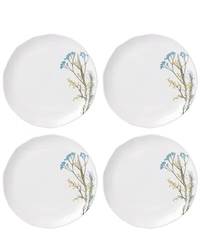 Lenox Set Of 4 Wildflowers Dinner Plates In White