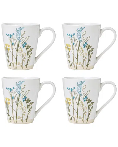 Lenox Set Of 4 Wildflowers Mugs In White