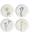 Lenox Set Of 4 Wildflowers Tidbit Plates In White
