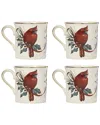 Lenox Winter Greetings Mugs, Set Of 4 In White
