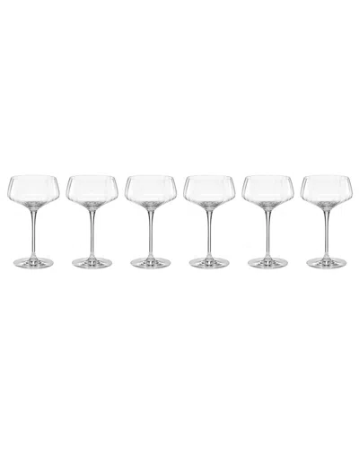 Lenox Set Of 6 Tuscany Classics Angled Optic Coupes In Transparent