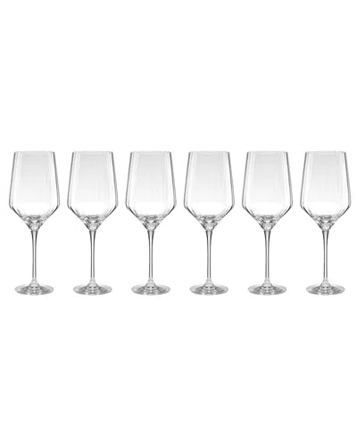 Lenox Set Of 6 Tuscany Classics Angled Optic Wine Glasses In Transparent