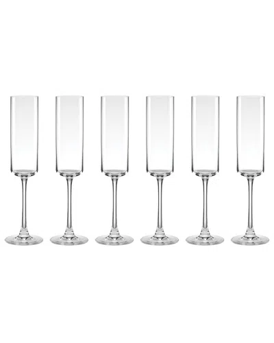 Lenox Set Of 6 Tuscany Classics Straight Flutes In Transparent