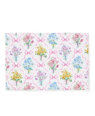 Lenox Single Bouquet Ribbon Placemat, 13" X 19" In Pink