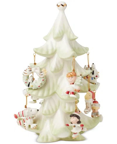 Lenox Snoopy & Friends 11 Piece Christmas Tree Ornament Set In White