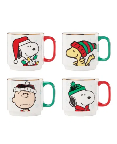 Lenox Snoopy Christmas Stackable Mugs, Set Of 4 In Multi