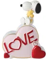 Lenox Snoopy Valentine's Day Porcelain Heart Candy Jar In Multi And Ivory
