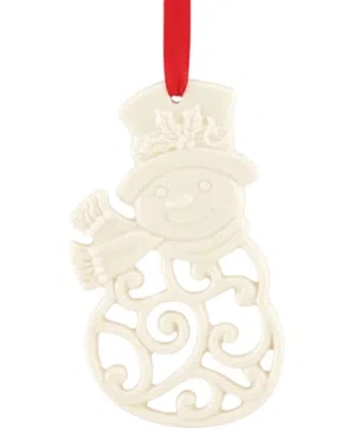 Lenox Snowman Charm Ornament, Exclusively At Macy's In Ivory