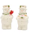 Lenox Snowman Salt & Pepper Shaker Set In Ivory