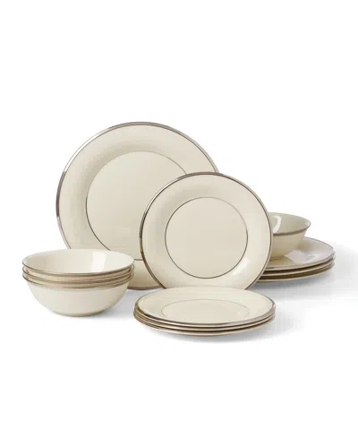 Lenox Solitaire 12-piece Dinnerware Set, Service For 4 In White And Ivory