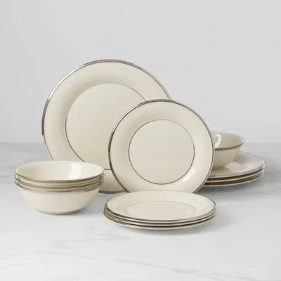 Lenox Solitaire 12-piece Dinnerware Set In Silver