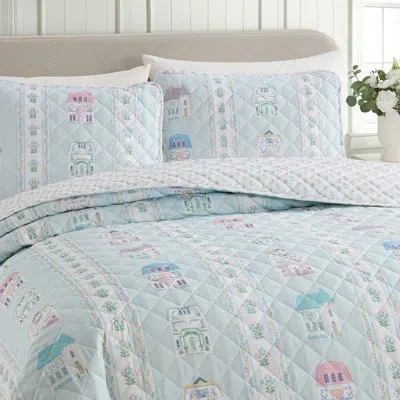 Lenox Spice Village 2-piece Quilt Set, Light Blue, Twin/twin Xl