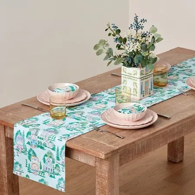 Lenox Spice Village Allover Table Runner In Blue