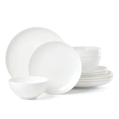 Lenox Studio 1414 Coupe I 12 Piece Dinnerware Set In White
