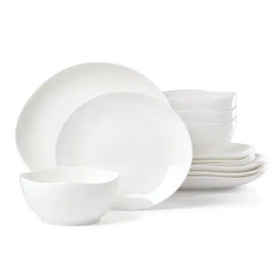 Lenox Studio 1414 Curve 12 Piece Dinnerware Set In White