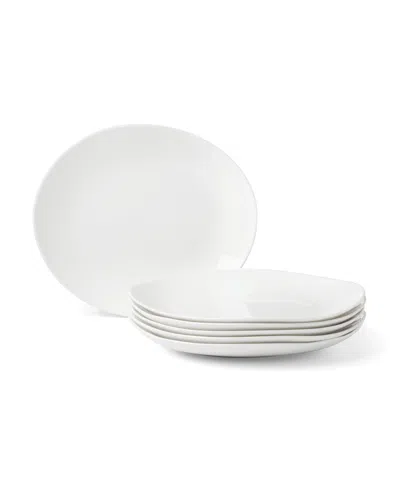 Lenox Studio 1414 Curved Accent Plates, Set Of 6 In White