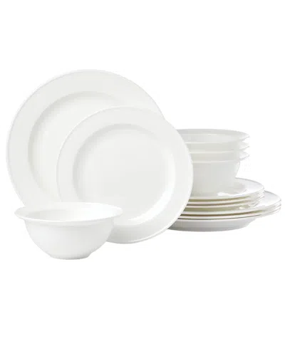 Lenox Studio 1414 Rimmed 12pc Dinnerware Set In White