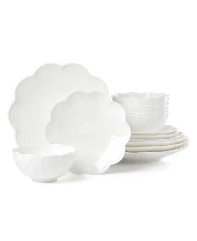 Lenox Studio 1414 Scallop 12-pc. Dinnerware Set, Service For 4 In White