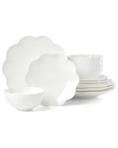 Lenox Studio 1414 Scallop 12pc Dinnerware Set In White