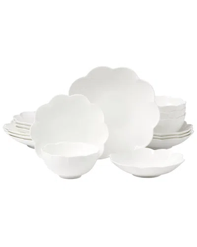 Lenox Studio 1414 Scallop 16pc Dinnerware Set In White