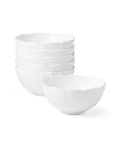 Lenox Studio 1414 Scallop All-purpose Bowls, Set Of 6 In White