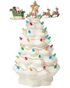 Lenox Treasured Traditions Tree With Flying Santa In White