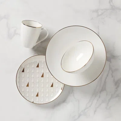 Lenox Trianna Blush 4 Piece Place Setting Set, Service For 1 In White