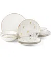 Lenox Trianna White 12pc Dinnerware Set In White