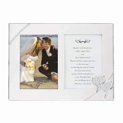 Lenox True Love Double Invitation Picture Frame In Silver