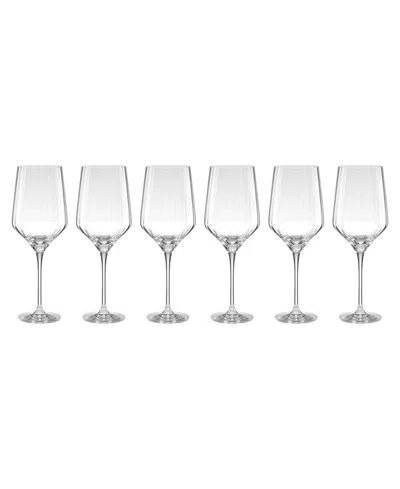 Lenox Tuscany Classics Angled Optic Wine Glasses, Set Of 6 In Clear