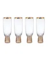 Lenox Tuscany Classics Gold Frost Flutes, Set Of 4 In Clear