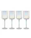 Lenox Set Of 4 Tuscany Classics Iridescent Red Wine Glasses In Clear