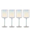 Lenox Set Of 4 Tuscany Classics Iridescent Red Wine Glasses In Clear