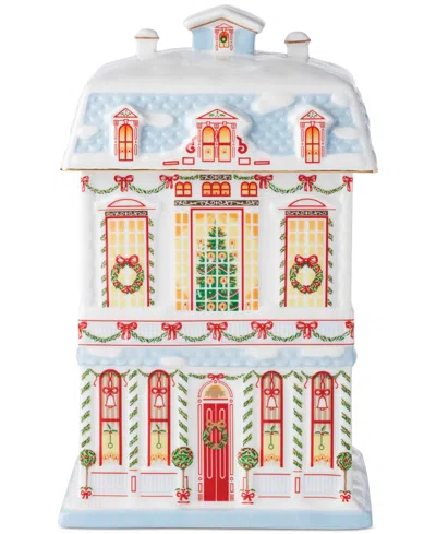 Lenox Village Christmas Cookie Jar In White