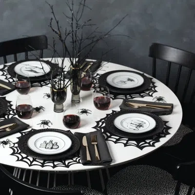 Lenox Vintage Halloween 4-piece Dessert Plate Set In Black;white