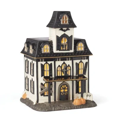Lenox Vintage Halloween Light-up House Figurine In White,black,brown