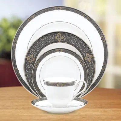 Lenox Vintage Jewel 5 Piece Place Setting, Service For 1 In White;gold;platinum