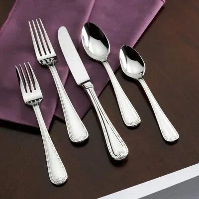 Lenox Vintage Jewel 5-piece 18/10 Stainless Steel Flatware Set, Service For 1 In Mirror Polished