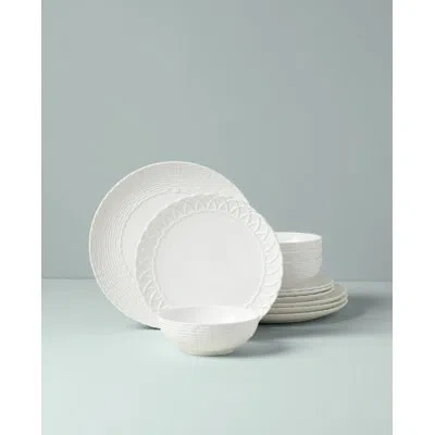 Lenox Wicker Creek 12-piece Dinnerware Set In White