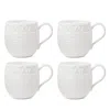 Lenox Wicker Creek Mugs, Set Of 4 In White
