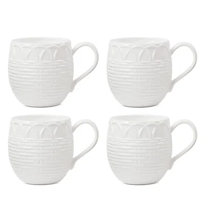 Lenox Wicker Creek Mugs, Set Of 4 In White