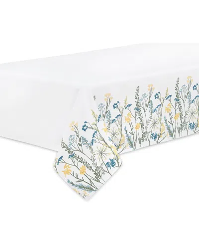 Lenox Wildflower Border Rectangular Tablecloth, 60" X 120" In Blue,white