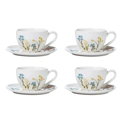 Lenox Wildflowers 8-piece Espresso Cups & Saucers Set In White