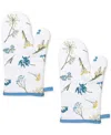 Lenox Wildflowers All-over Oven Mitts, Set Of 2 In Blue,white