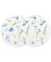 Lenox Wildflowers All-over Round Placemats, Set Of 2 In Blue,white