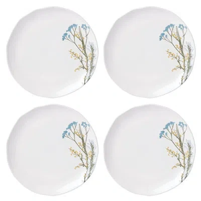 Lenox Wildflowers Dinner Plates In White,dark Green,yellow