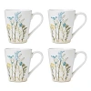 Lenox Wildflowers Mugs, Set Of 4 In White
