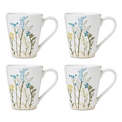 Lenox Wildflowers Mugs, Set Of 4 In White