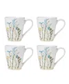 Lenox Wildflowers Mugs, Set Of 4 In White